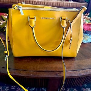 Michael Kors Yellow Multi-Compartment Handbag
